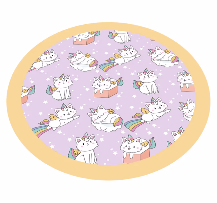 Tapete de vinil bebê gato unicórnio - TenStickers
