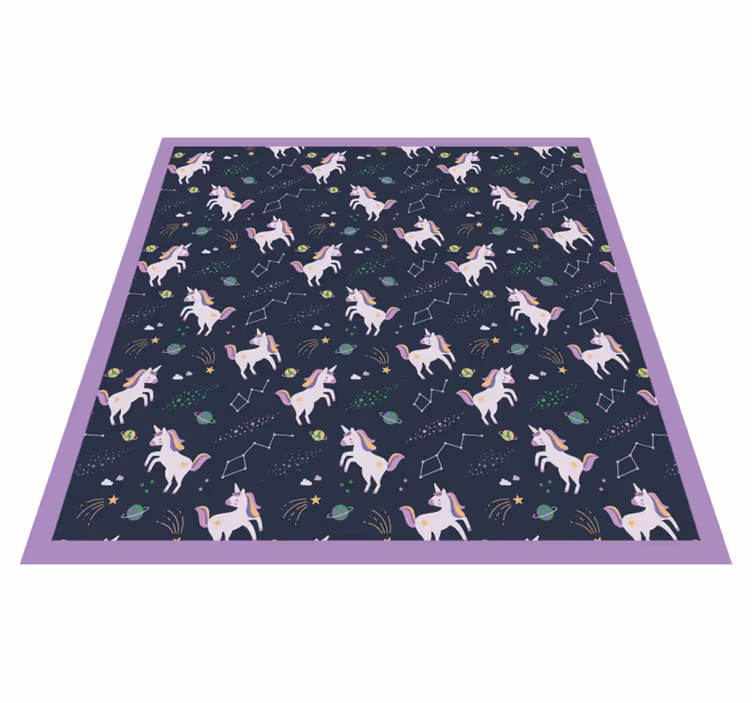 Tapete vinílico infantis fantasia de unicórnio - TenStickers
