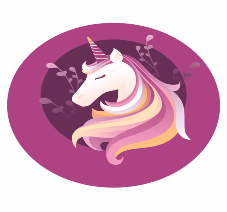 Tapete vinílico infantis motivo circular de unicórnio - TenStickers