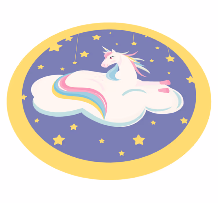 Tapete vinílico para bebés círculo de sonho de unicórnio - TenStickers