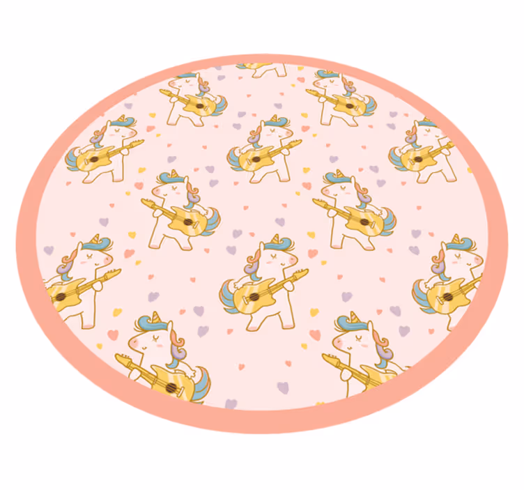 Tapete vinílico infantis círculo de dança do unicórnio - TenStickers