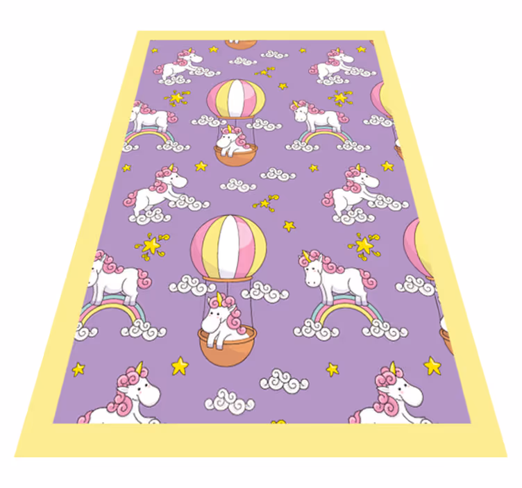 Tapete vinílico infantis padrão brincalhão de unicórnio - TenStickers