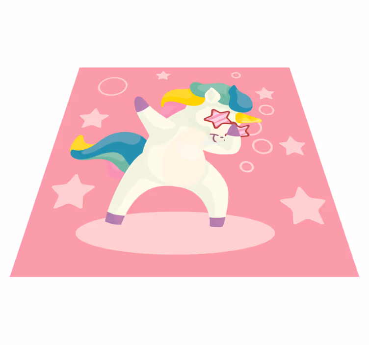 Tapete vinílico infantis magia de unicórnio dançando - TenStickers