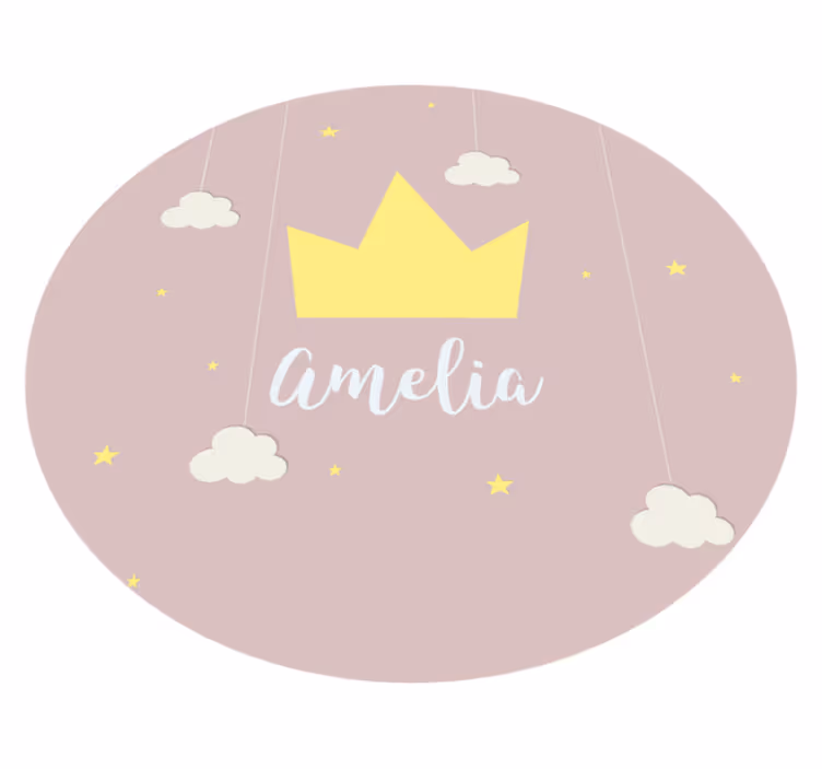 Tapete vinílico para bebés coroa personalizada - TenStickers