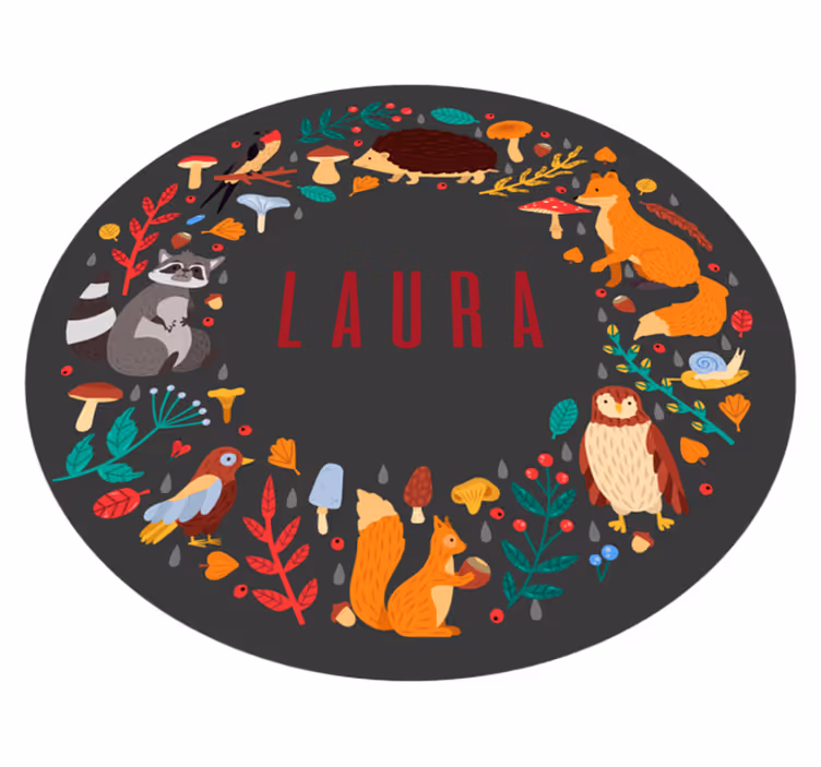 Tapete vinílico para bebés floresta personalizada - TenStickers