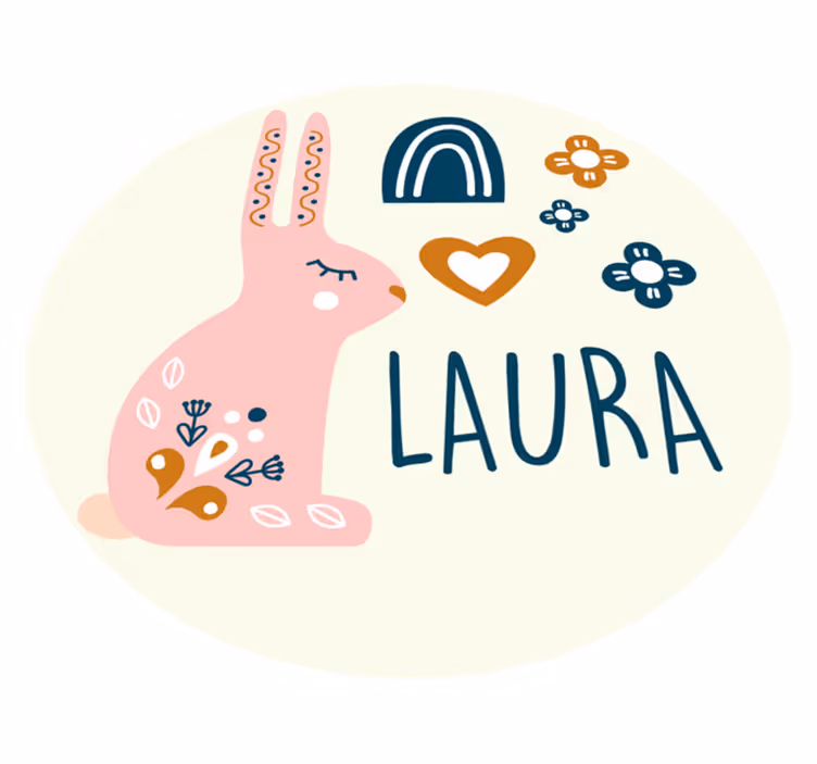 Tapete personalizado coelho fofo personalizado - TenStickers