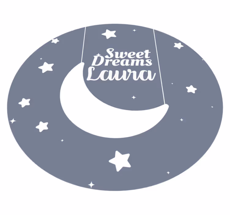Tapete vinílico com nome design de lua personalizado - TenStickers