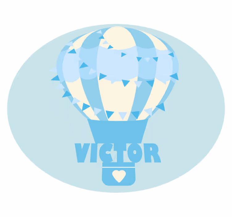 Tapete vinílico com nome balão personalizável - TenStickers