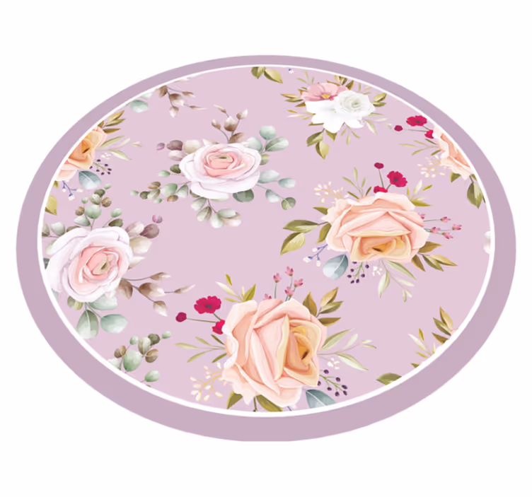 Tapete de quarto com padrão floral rosa - TenStickers