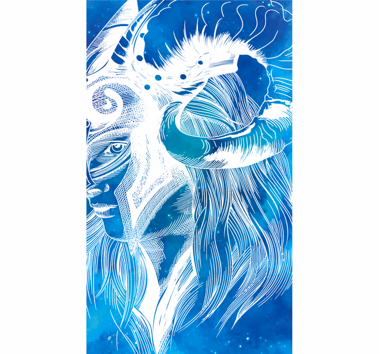 Tapete vinílico de animais ilustração mítica de caprino - TenStickers