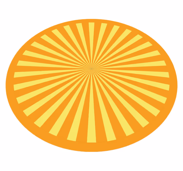 Tapete vinílico às risca matriz circular sunburst - TenStickers