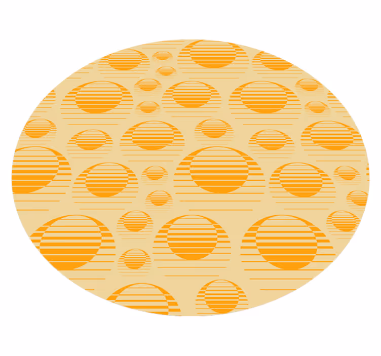 Tapete vinílico para sala de jantar padrão circular - TenStickers