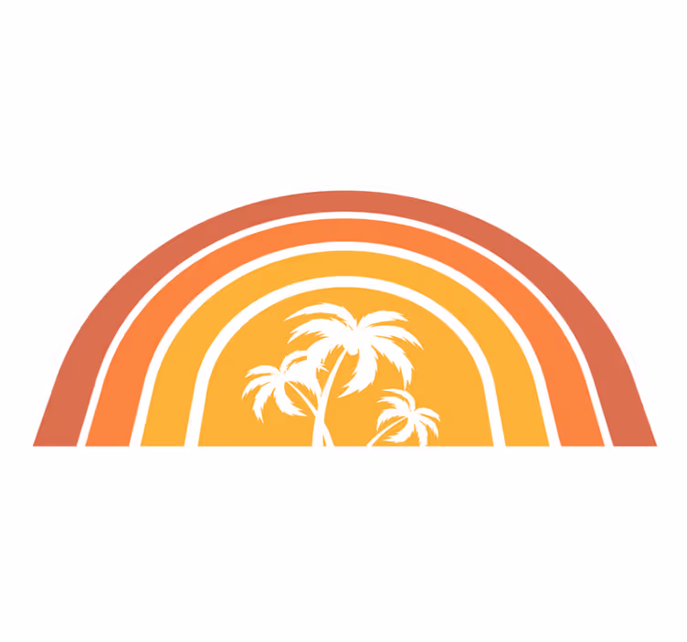 Tapete vintage retro sunset and palms - TenStickers
