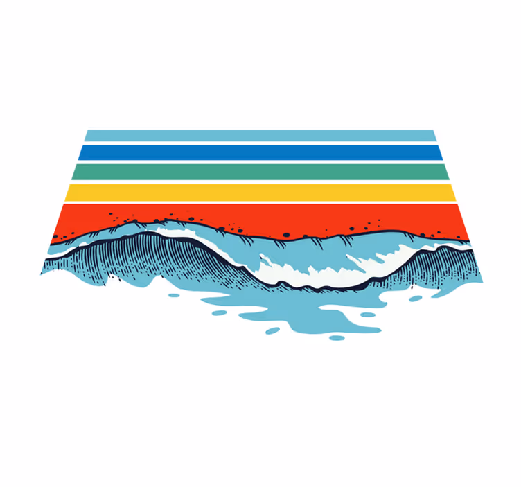Tapete retro ondas vintage para chão - TenStickers
