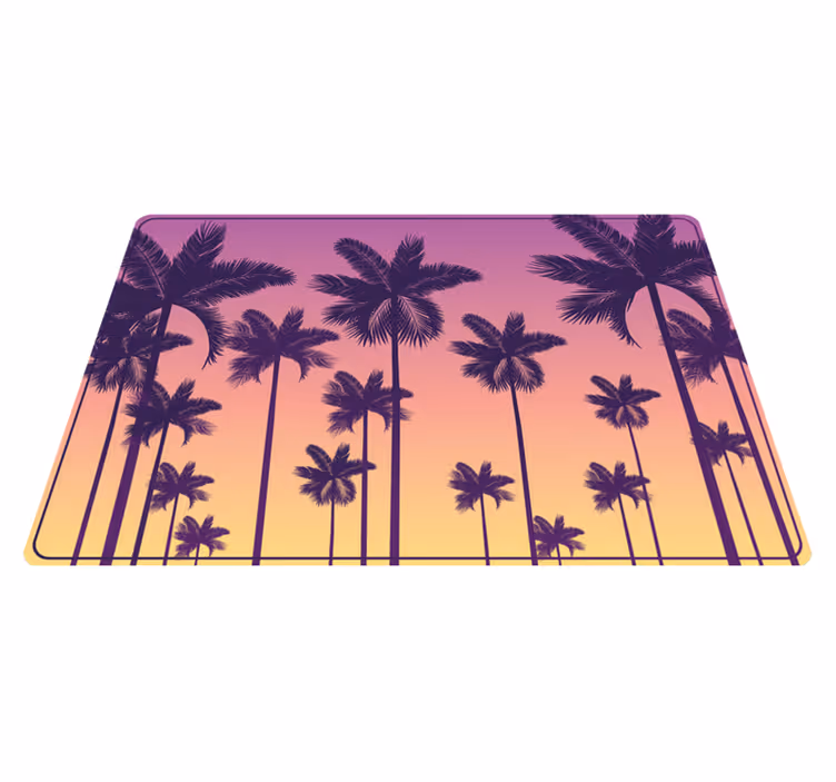 Tapete vinílico natureza silhueta do pôr do sol tropical - TenStickers