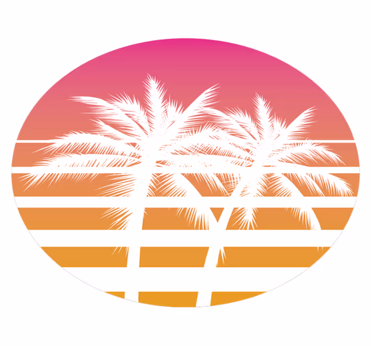 Tapete vinílico flores e plantas pôr do sol tropical - TenStickers
