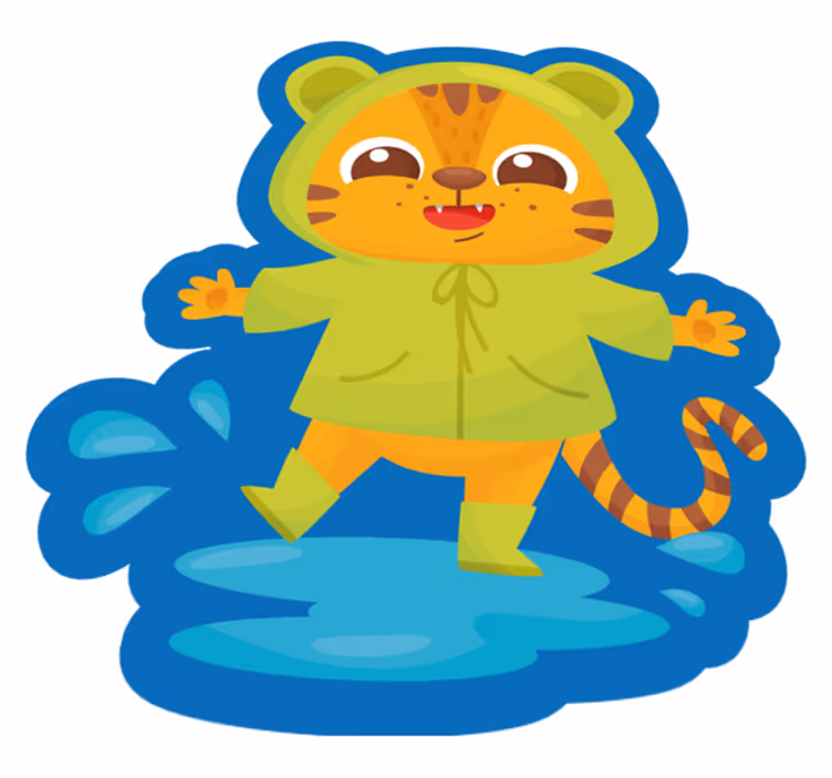 Tapete vinílico infantis personagem de desenho animado tigre - TenStickers