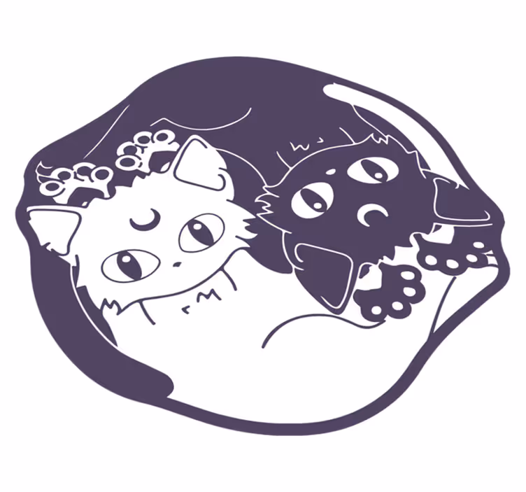 Tapete vinílico infantis dupla de gatos brincalhões - TenStickers