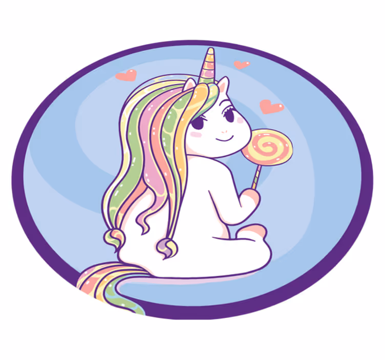 Tapete vinílico infantis pirulito de unicórnio - TenStickers