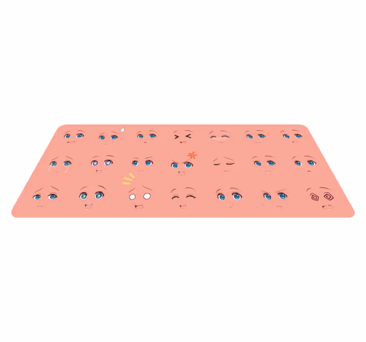 Tapete vinílico infantis atividade de rostos emotivos - TenStickers