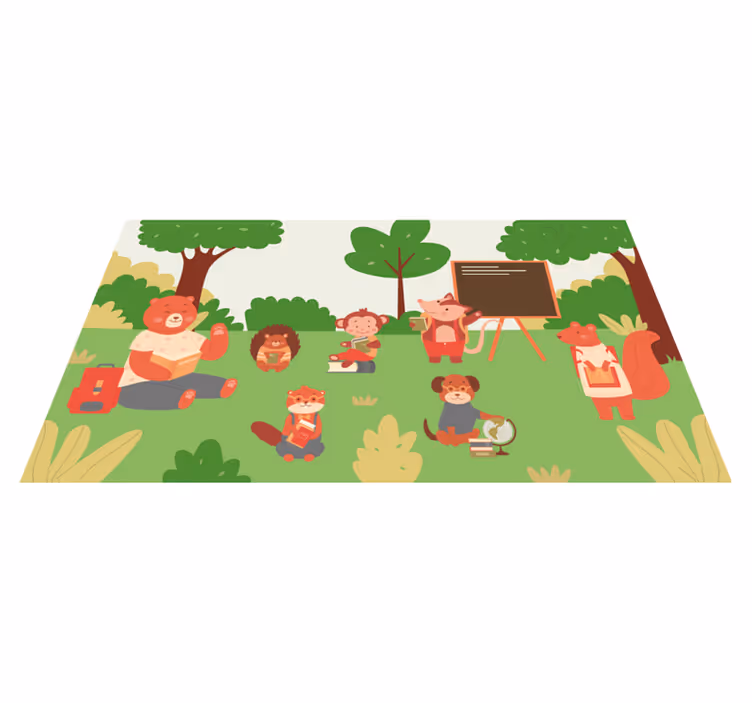Tapete de vinil Animais indo para a escola - TenStickers