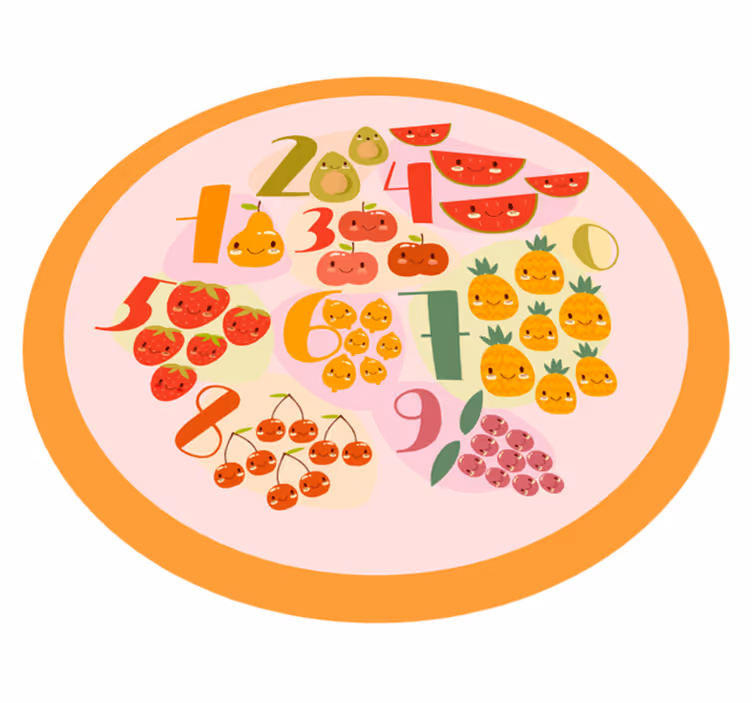 Tapete vinílico de jogos círculo de contagem frutado - TenStickers