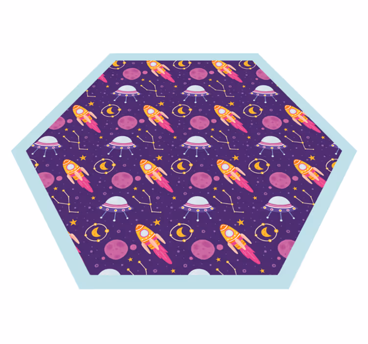 Tapete vinílico infantis playground com tema espacial - TenStickers