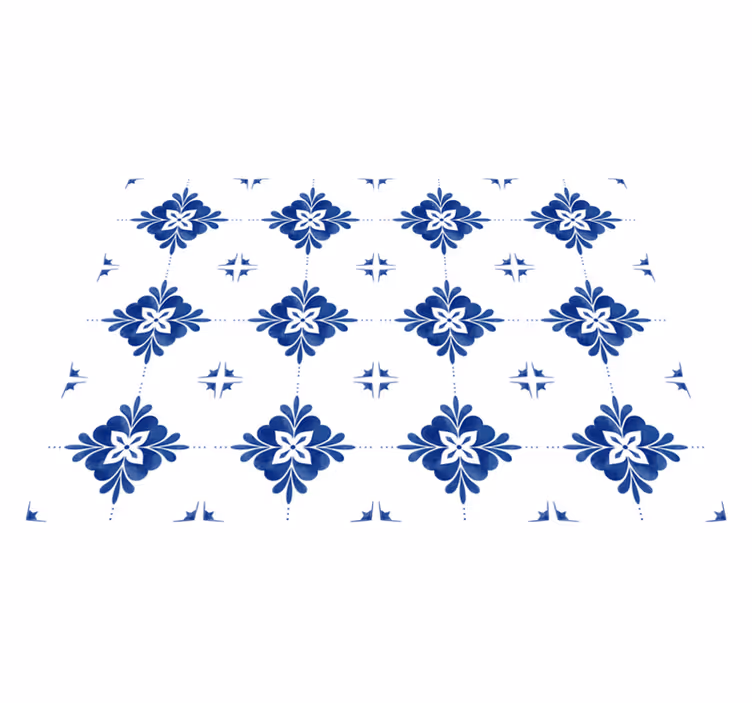 Tapete de vinil em azulejo branco e azul-petróleo - TenStickers