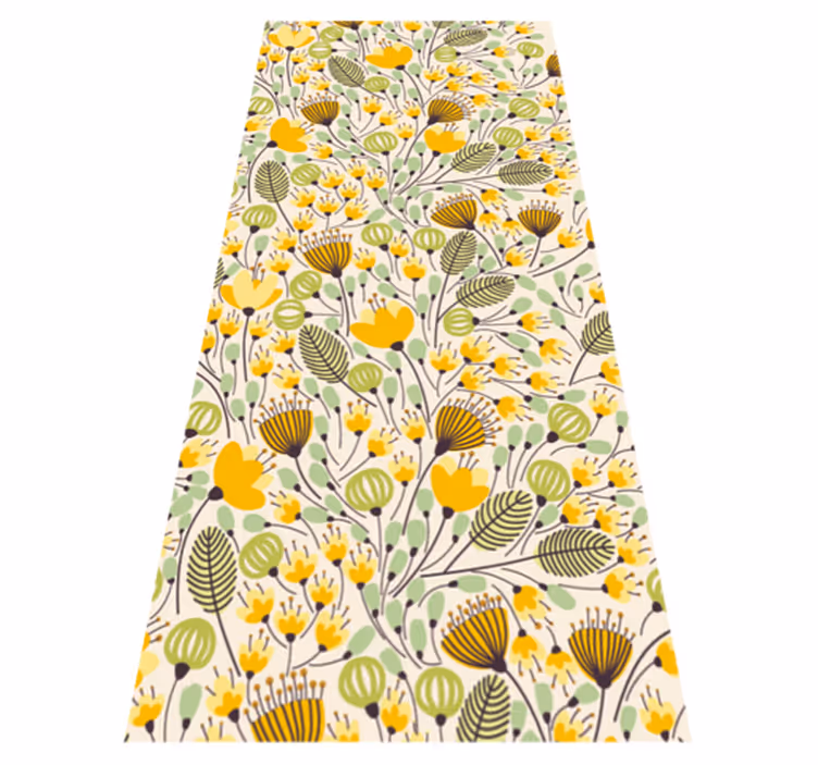 Tapete de vinil floral de renda floral amarela - TenStickers