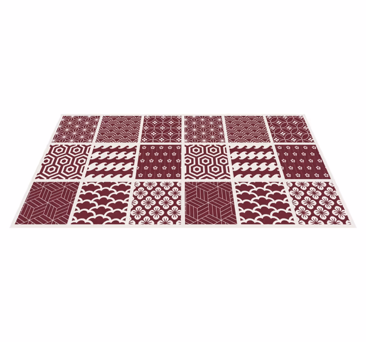 Tapete de vinil com padrão de azulejo vermelho - TenStickers