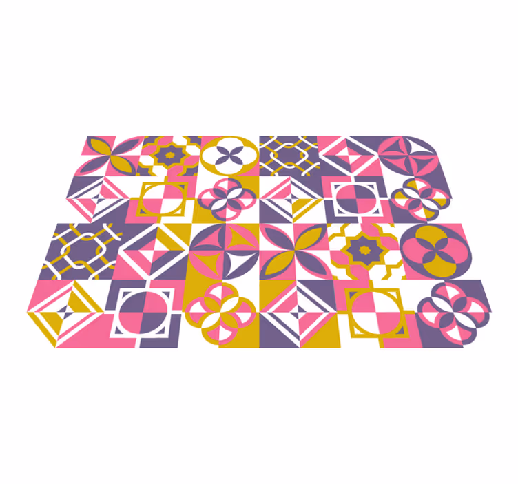 Azulejos geométricos tapete de azulejos - TenStickers