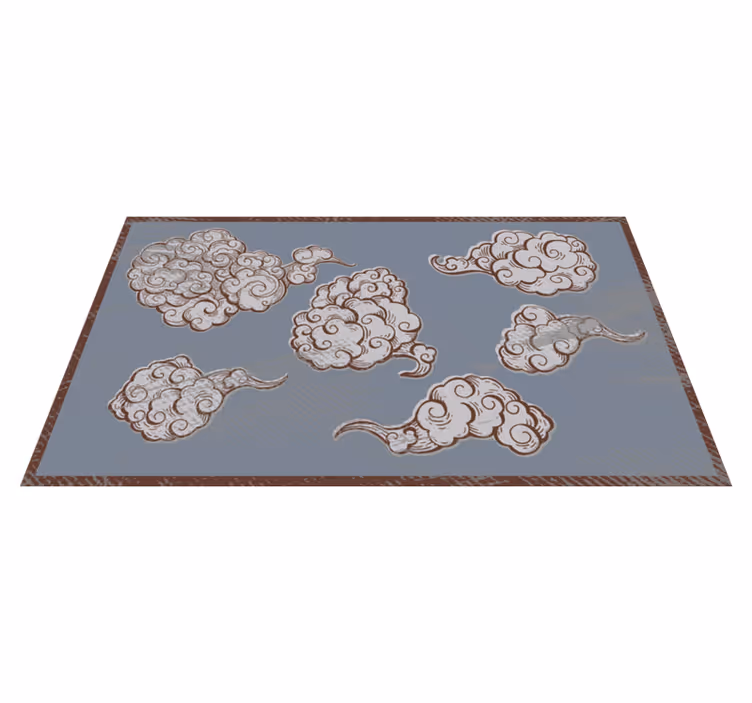 Tapete vinílico quarto motivos de nuvens ornamentados - TenStickers