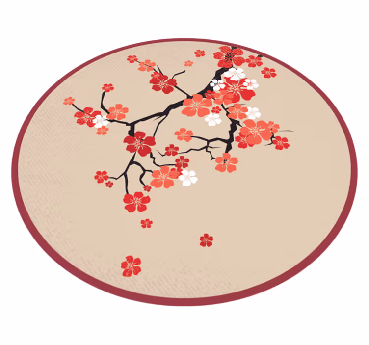 Tapete vinílico flores e plantas galhos florescendo - TenStickers