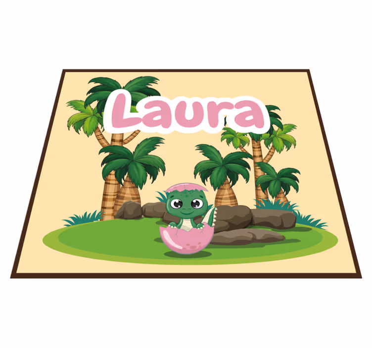Tapete vinílico com nome cena de dinossauro personalizada - TenStickers