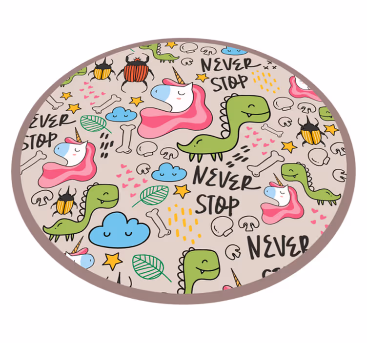 Tapete vinílico infantis design divertido de unicórnio - TenStickers