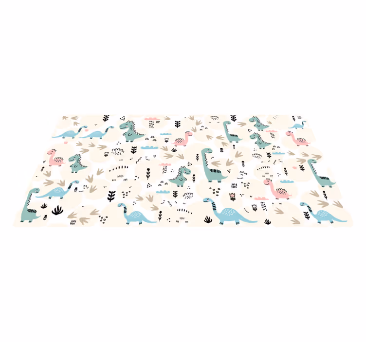 Tapete com estampas de dinossauros com estampas de animais - TenStickers