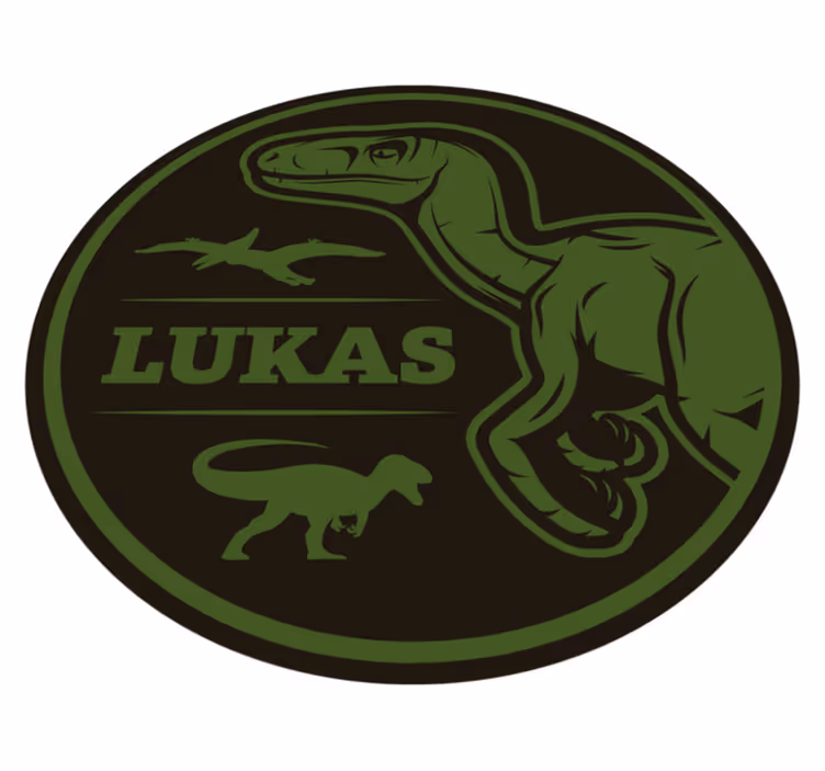 Raptor de dinossauro com tapete de animal de texto - TenStickers
