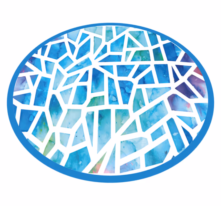 Tapete vinílico azul mosaico aquarela - TenStickers
