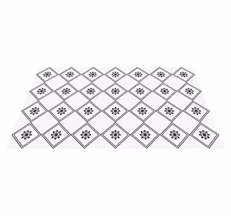 Tapete vinílico azulejos padrão de azulejos monocromático - TenStickers