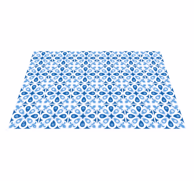 Tapete vinílico azulejos azulejo estampado azul - TenStickers