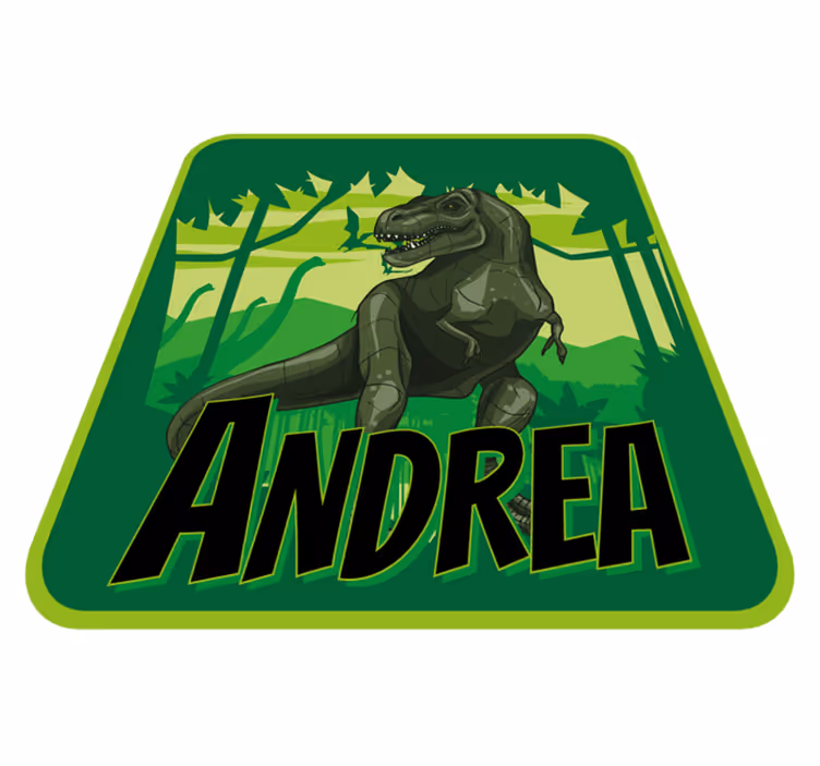 Tapete vinílico com nome aventura de dinossauro - TenStickers