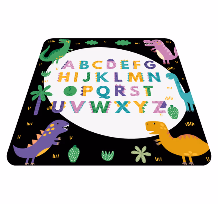 Dinossauros com tapete em vinil com o alfabeto - TenStickers