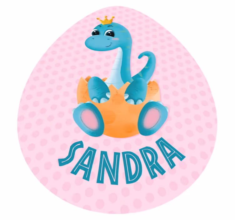 Tapete vinílico com nome gráfico de dinossauro personalizado - TenStickers