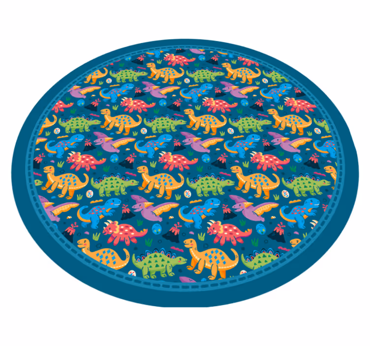 Tapete vinílico infantis padrão circular de dinossauro - TenStickers