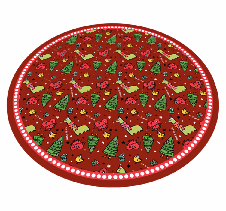 Tapete vinílico do Natal design circular festivo - TenStickers