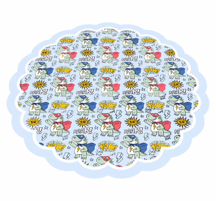 Tapete vinílico infantis dinossauros de super-heróis - TenStickers