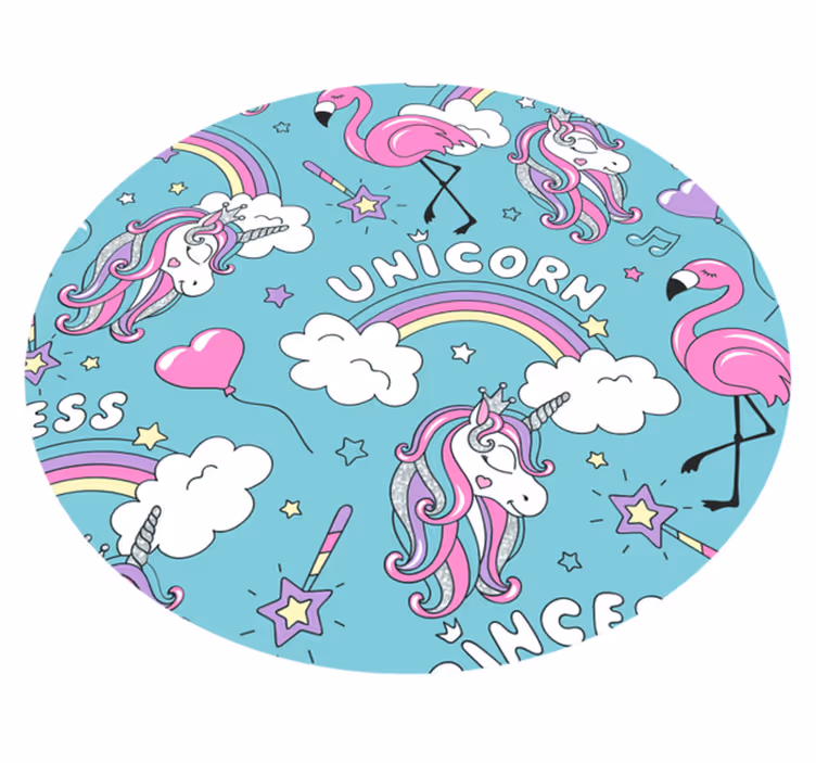 Padrão de unicórnio com tapete de animal - TenStickers