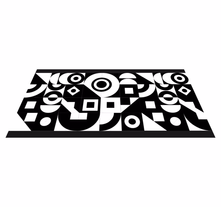 Corredores de padrão geométrico preto e branco - TenStickers