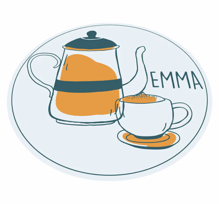 Tapete vinílico com nome design de café personalizado - TenStickers