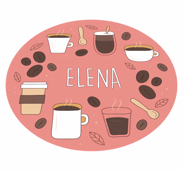 Tapete vinílico com nome cafeína personalizada - TenStickers